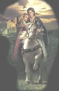 cavaliere e principessa a cavallo